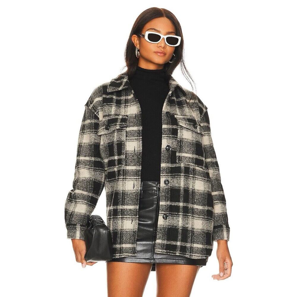 Sanctuary Shay Plaid Shacket Shirt Jacket NWOT $129 Size‎ Large